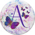 Purple Butterfly Letter A Initial Personalized Monogram PopSockets Adhesive PopGrip