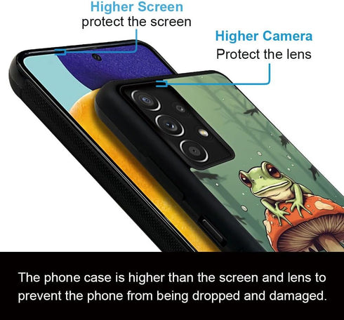 Cute Frog Mushroom Forest Phone Case for Samsung Galaxy A32 5G, Dustproof Full-Body Case for Women Girls