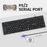 Perixx PERIBOARD-117P Wired PS2 Full Size Keyboard, Big Print Letters, Black, US English