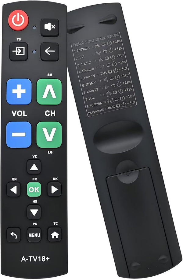 Generic Large Button Universal TV Remote Control for Seniors, Easy to Use Simple