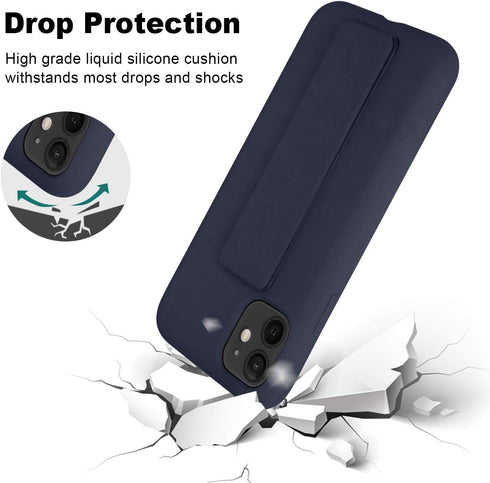 LAUDTEC Silicone Kickstand Case for iPhone 11, Vertical and Horizontal Stand, Soft Liquid Silicone, Blue