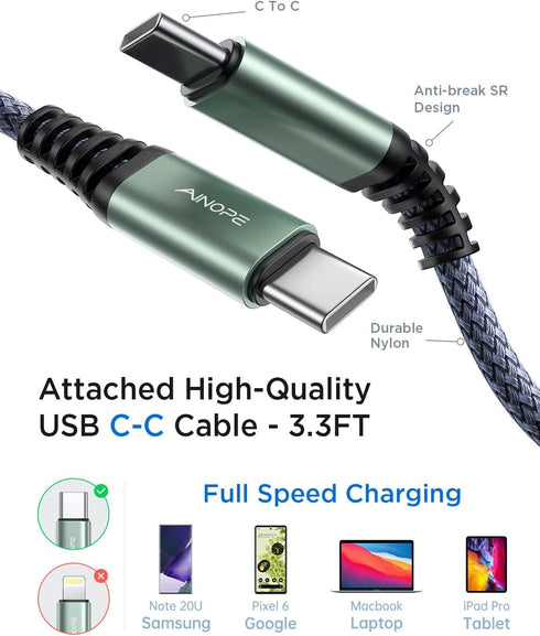 AINOPE USB C Car Charger 67.5W, Red Car Accessories Car Charger USB C for iPhone, Super Mini All Metal Fast Charging