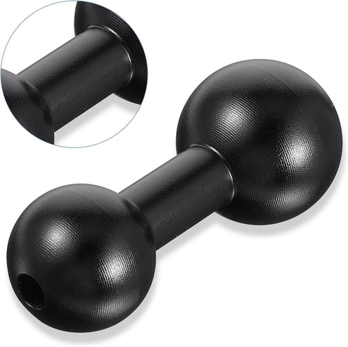 Exircy 20mm 17mm 17mm Aluminum Ball to Ball Adapter Extension Connector, Black Balls Mount Arm for GPS Devices