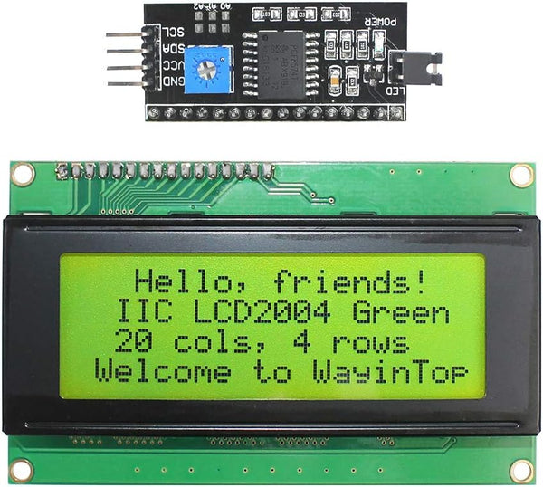 20x4 2004 LCD Display Module with IIC/I2C/TWI Serial Interface Adapter (Yellow Green/2004)