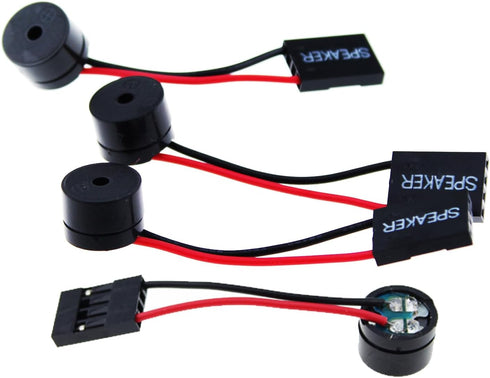 4PCS Computer Case Buzzer Cabinet Speaker, PC Internal BIOS Mini Plug Small Alarm Speaker with Plug (Black)