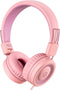 noot products Kids Headphones K11, Foldable Stereo Wired On-Ear Headset, Soft Pink
