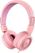 noot products Kids Headphones K11, Foldable Stereo Wired On-Ear Headset, Soft Pink