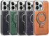 Luxury Leather Invisible Stand Case for iPhone 15/14/13/12 Pro Max, Magsafe, Drop Protection (Brown, for iPhone 13
