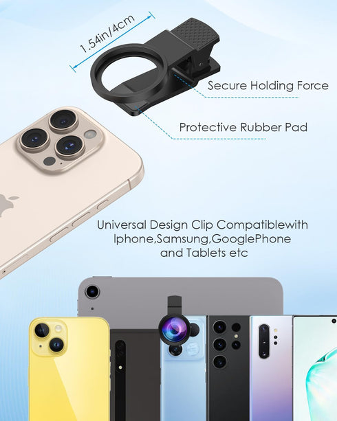 Olipiter 0.45X 12.5X 2-in-1 Phone Camera Lens Kit, Upgraded Super Wide Angle Lens, Macro Lens for iPhone, Professional