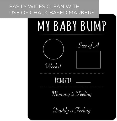 Pregnancy Timeline Sign/My Baby Bump Infant Chalkboard Style Milestone Photo Prop Board, 10" x 12" Baby Shower Present