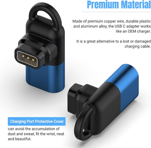 Watch Charger Type C USB Adapter Cable for Pace 2, Pro, 42MM, 46MM, Vertix, Vertix 2