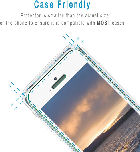 HPTech 2-Pack Tempered Glass for iPhone SE 2016, iPhone 5S, iPhone 5, iPhone 5C Screen Protector, Easy to Install,