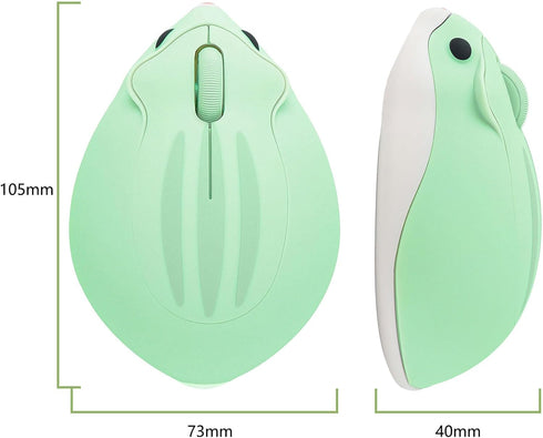 Hamster Shape Wireless Mouse Cartoon and Cute Portable Animal Optical Cordless Mice for Travel Library Computer Laptop School Kids Children Gift (Green)