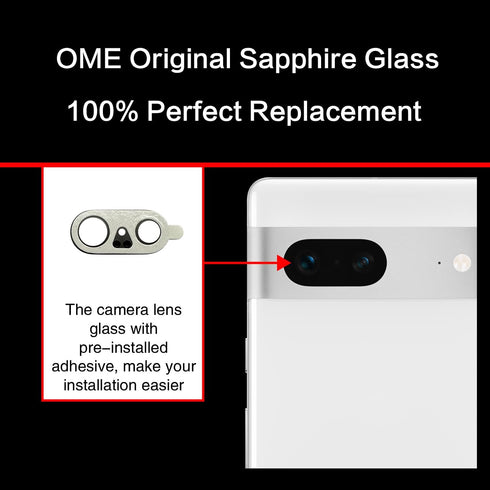 2 PCS ASDAWN Back Rear Camera Lens Glass Replacement for Google Pixel 7 with Pre-Installed Adhesive, 6.3 Inches Pixel 7