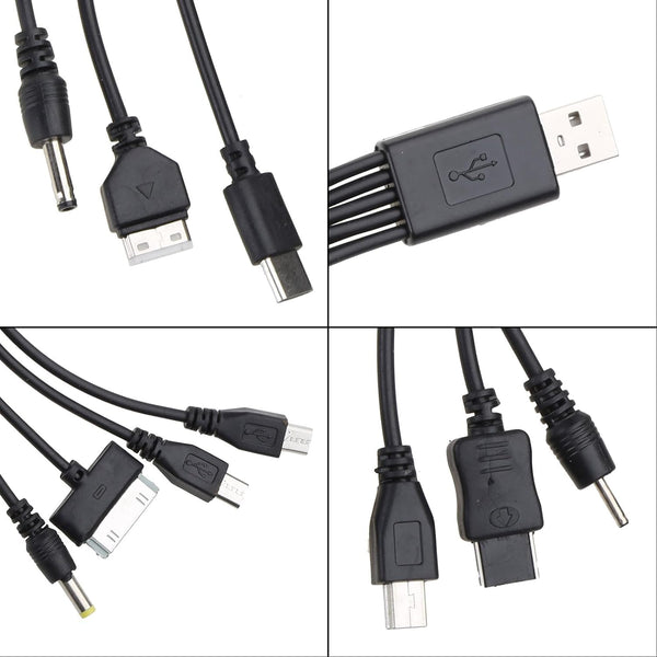10 in 1 USB Multi Charger Cables for Mobile Phones, 20CM/7.87in Universal USB to Multi Plug Cell Phone Charger