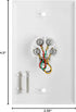 Cmple Single RJ11 Connector with 4 Conductors, Phone Wall Plate Jack, 6P4C with Screws