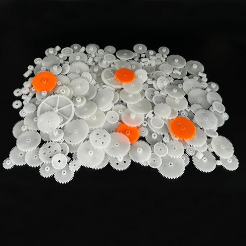 URIMPAVIDO 265PCS 0.5 (265) White Plastic Gears Module Gears for DC Motor DIY Model Toys RC Car Robot Gear Replacement