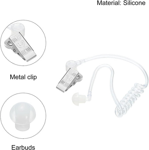 MECCANIXITY Ear Piece Headset Earpiece, Agent Secret Earpiece Costume Prop, Replacement Acoustic Tube for 2-Way Radio