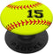 PopSockets Softball No #15 Jersey Number 15 Ball Catcher & Pitcher Gift: Swappable Grip for Phones & Tablets