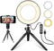 LED Ring Light 6" with Tripod Stand for YouTube Video and Makeup, Mini Camera Light with Cell Phone Holder
