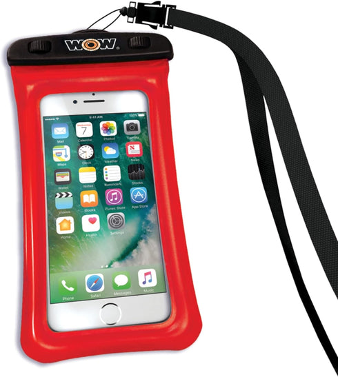 WOW Sports Waterproof Phone Pouch with Floatation and Lanyard – 5X8 Inch Snowproof, Dustproof, Sandproof Case