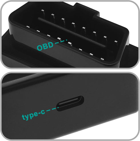 Car OBD Power Adapter PD 30W OBD to Type-C USB Female Adapter QC2.3/3.0/4.0 Charger for Dash Camera GPS Mobile Phones