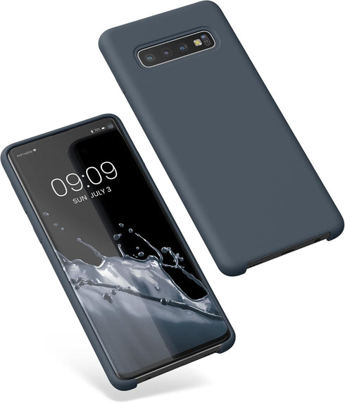 kwmobile Case for Samsung Galaxy S10, TPU Silicone Phone Cover with Soft Finish, Dark Slate Color