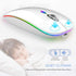 TENMOS Wireless Bluetooth Mouse, LED Slim Dual Mode Rechargeable Silent Mouse with Type C Adapter
