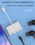 USB C to USB Adapter for Headphones, 3 in 1 USB-C Fast Charging Adapter, Super Speed Data Transfer, 60W Charging