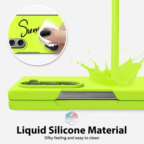 oakxco Liquid Silicone Phone Case for Samsung Galaxy Z Fold 6, Neon Bright Solid Color, Thin Slim Soft Rubber Gel