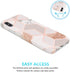 JAHOLAN Bling Glitter Sparkle Rose Gold Marble Design iPhone Xs Max Case, Clear Bumper TPU Cover