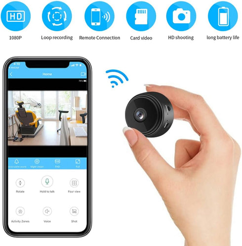 senri Mini Security Camera, 1080P HD WiFi Home Indoor/Outdoor Camera for Baby/Pet/Nanny, Remote Viewing