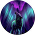 Wolf Howling Silhouette Northern Lights Purple Blue PopSockets Grip and Stand for Phones and Tablets