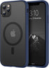 TENDLIN iPhone 11 Pro Max Case - Translucent Matte Hard Back, Soft Silicone Bumper, MagSafe Compatible (Blue)