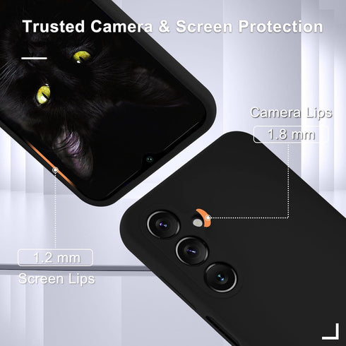 YENAPOON A16 5G 1 for Samsung Galaxy Case, Silicone Phone Case with Screen Protector, Soft Anti-Scratch Microfiber