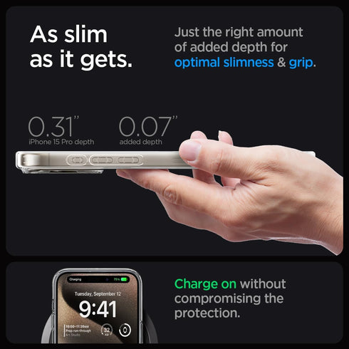 Spigen iPhone 15 Pro Case - Magnetic Ultra Hybrid MagFit, Military-Grade Protection, Anti-Yellowing, MagSafe Compatible