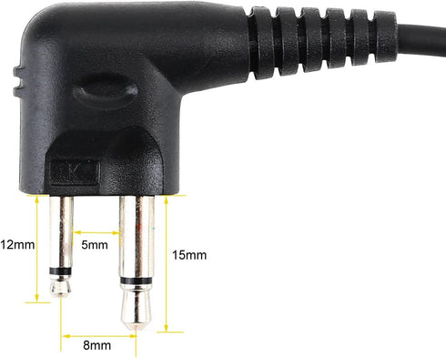 Walkie Talkie Swivel Earpiece with Microphone and PTT, Compatible with Motorola CLS1410, CLS1100 (1 Pack)