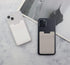 2Pack Leather Phone Wallet, Adhesive Stick On Card Holder for Back of Phone Case iPhone and Android - White, Grey