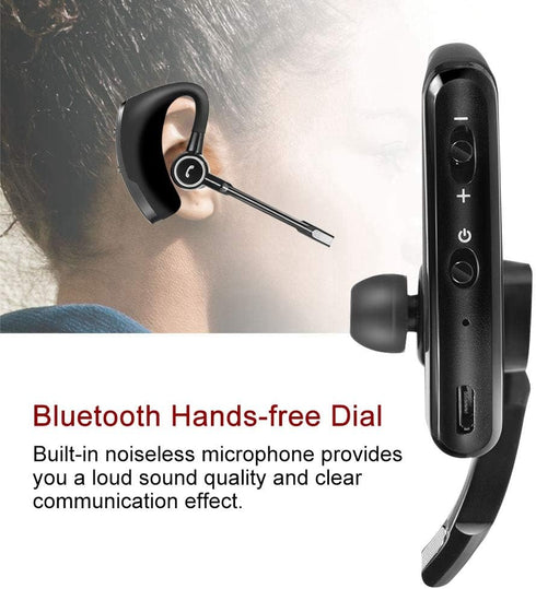 V8s Bluetooth Headset: Wireless Earpiece with 120H Standby, Clear Voice Capture, In-Ear Design for Business &