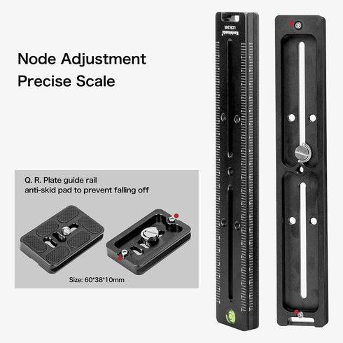 Koolehaoda 240mm Professional Rail Nodal Slide Metal Quick Release Clamp, Dual Dovetail Camera Bracket Mount