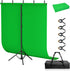 Qoolfoto Green Screen Backdrop Kit, 57ft Portable Greenscreen Background with Adjustable T-Shaped Stand,