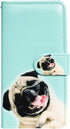Case for Galaxy A50, Funny Pug Dog Flip Leather Cover with Credit Card Slot