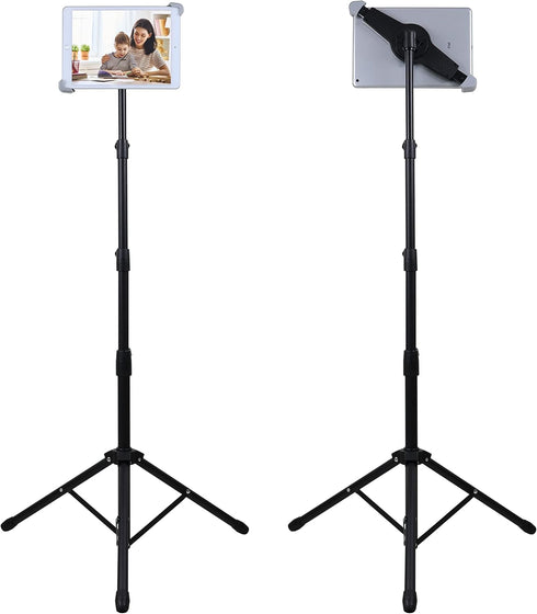 Raking Ipad Tripod Stand, Height Adjustable iPad Stand Floor, Tablet Holder Stand with