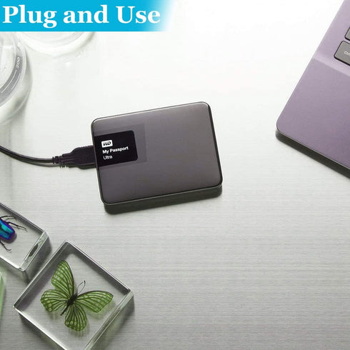 Micro USB 3.0 Cable (2 Pack) - 1ft USB 3.0 A to Micro B, compatible with Seagate, WD My Passport, and cameras.