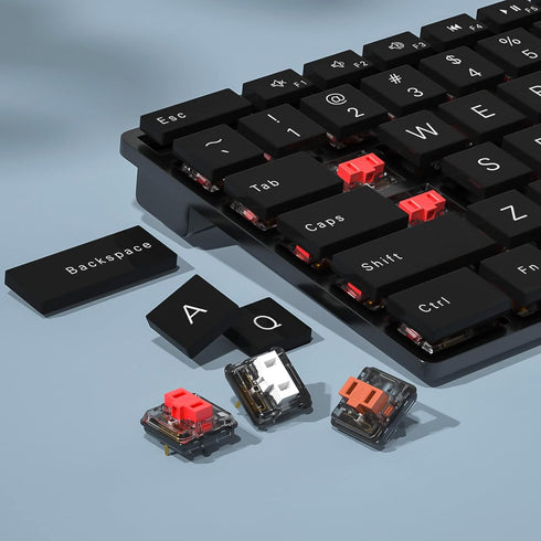 Kailh Choc Low Profile Red Mechanical Keyboard Switches, 1350 Chocolate Linear 5-Pin 50gf RGB SMD (Red 45Pcs)