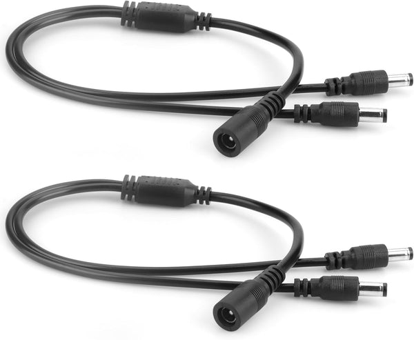 VWEICYY 2 PCS 1 to 2 Way DC Power Splitter, DC Splitter, 2.1