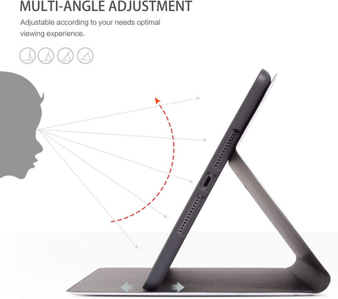 Case for iPad 9th, 8th, and 7th Generation, Multi-Angle Adjustable Stand, Auto Wake/Sleep, Dog Design
