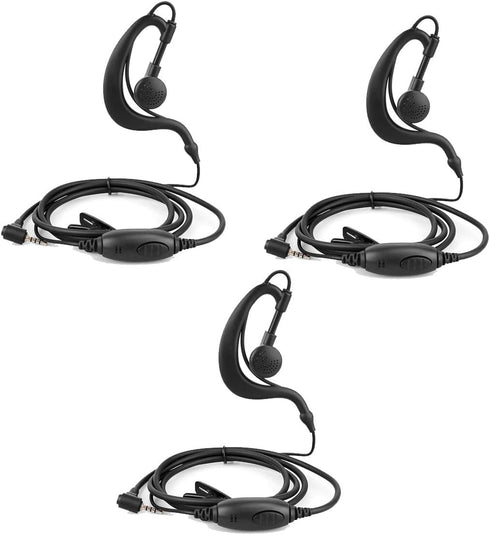 Retevis RT20 2 Way Radio Earpiece with Speaker Mic, Compatible with Retevis RT20 Walkie Talkies, 3 Pack