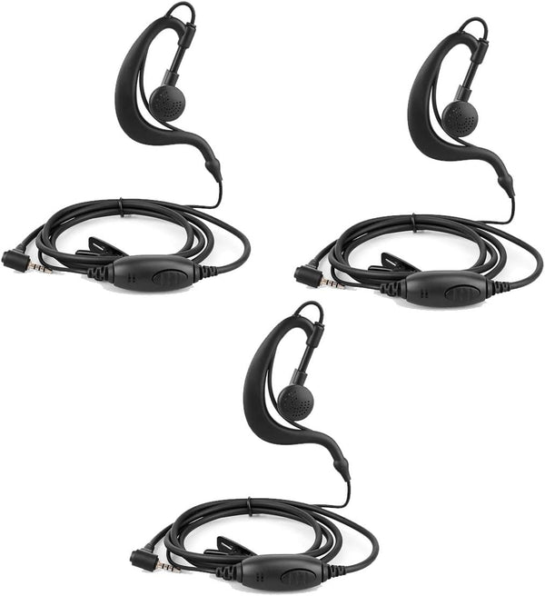 Retevis RT20 2 Way Radio Earpiece with Speaker Mic, Compatible with Retevis RT20 Walkie Talkies, 3 Pack