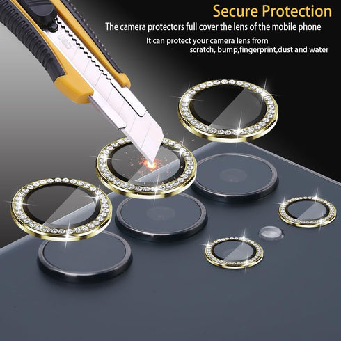 Camera Lens Protector for Samsung Galaxy S24 Ultra, Tempered Glass with Aluminum Alloy Ring Lens Cover